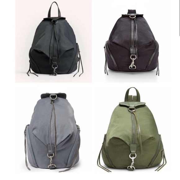 Rebecca Minkoff Handbags - REBECCA MINKOFF BLACK ON BLACK NYLON MEDIUM ZIP BACKPACK PURSE BAG